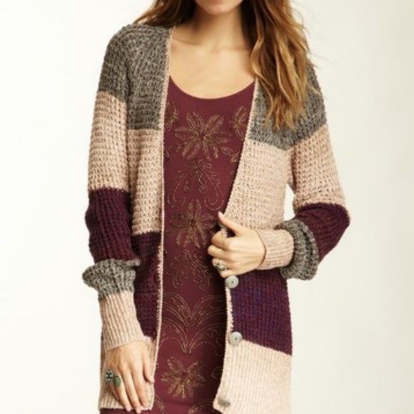 Free People Lake Tahoe Colour Block Cardigan - Picture 2 of 15